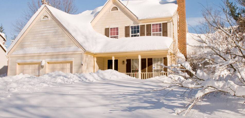 roof covered in snow and ice